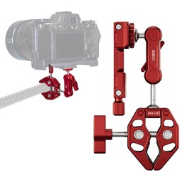 SIRUI Alien Series Magic Arm with Super Clamp Crab, Crab Shaped Clamp Tripod Camera with 1/4 Inch 3/8 Inch 16 Holes for GoPro Camera LED Video Light Articulated Arm Monitor, Red (MA-GR)