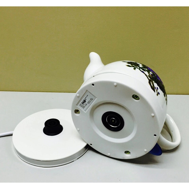 FixtureDisplays Ceramic Electric Kettle Peony Electric Ceramic Kettle 2-tone Ceramic