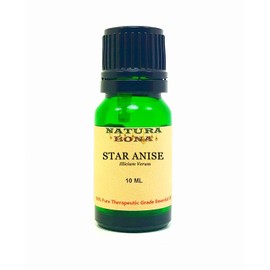 Natura Bona Pure Star Anise Essential Oil. 100% Natural, Undiluted, Therapeutic Grade. 10 ml (.33 oz). (Anise Star)