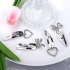 Y2k Bow Heart Hair Clips Side Snap Hair Clips Metal