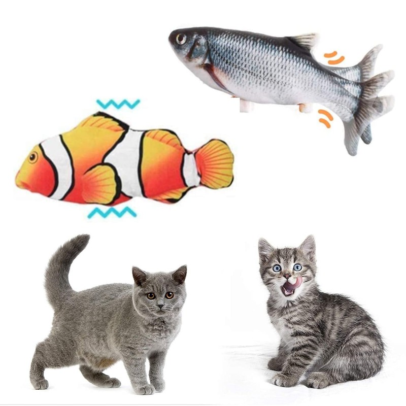 BangShou 2 Pieces Electric Moving Fish, Cat Toy Realistic Flopping
