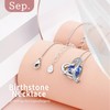 NINGAN 925 Sterling Silver Necklace Rose Gold September Birthday Stone
