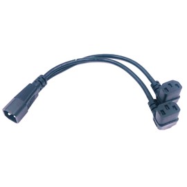 IEC 320 C14 to 2 x C13 90 Degree Power Cord PDU UPS Power Supply Extension Cord