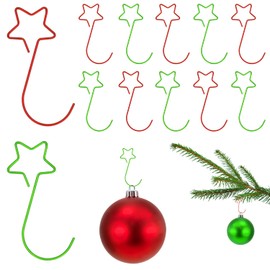 CHEERYMAGIC Christmas Ornament Hooks, 40PCS Star-Shaped Bauble Hooks Metal Christmas Tree Hangers Hook for Xmas Party Balls Decorations Home Wedding DIY Crafts Hanging Decor A3XXGZ (A)
