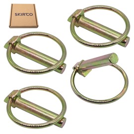 SKIR'CO Pack of 4 Folding Pins Made of Galvanised Steel 8 mm, Folding Pins, DIN 11023, Metal Cotter Pins with Ring