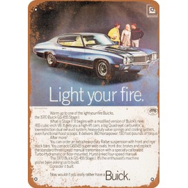 RetroRust 7 x 10 METAL SIGN - 1970 Buick GS 455 Stage I - Vintage Rusty Look