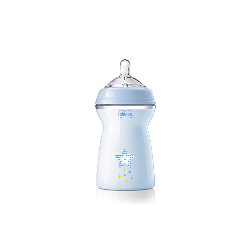 CHICCO, Biberón Natural Feeling, Color Azul, 330 ml