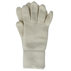 FosterNatur, Women's Wool Gloves / Finger Gloves, 100% Wool Extra Fine, beige, 6