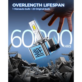 Marsauto D1S D1R HID Bulbs, 800% Brightness, 30,000LM 6500K White for 66144 66140 85140 85415 (85415C1) Bulb, Plug and Play, Pack of 2