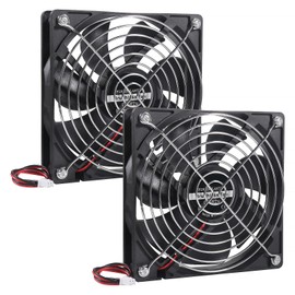 ALMOCN 2PCS 120mm Computer Fan 12V Case Cooling Fan 2 Pin for Receiver Amplifier Computer Case Cooler Component Cooling, 120 x 25mm