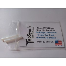 TabSynth Design Works LLC FLASHFORGE Creator Pro, Pro 2, Dreamer PTFE Liner Tube (2 pack of liners)