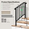 VIVOSUN Outdoor Handrail, 3 Step Stair Handrail, 40" x 36"