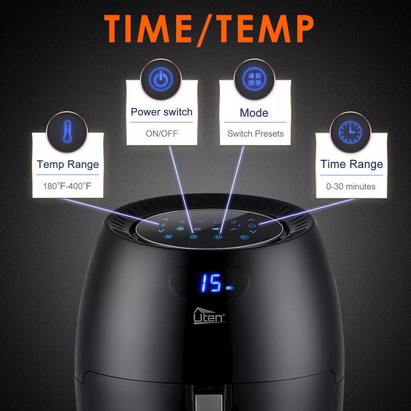 UTEN Large Air Fryer 1700W 6.9QT Oven Digital Touch Screen