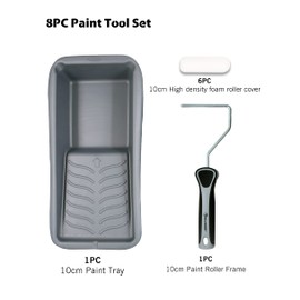 ROLLINGDOG Gloss Roller Set-Mini Rollers for Painting,Mini Pant Roller with High Density Mini Foam Paint Roller Cover Refills,Great for Glossing Cupboards, Window Sills,etc(4 Inches,Pack of 8)