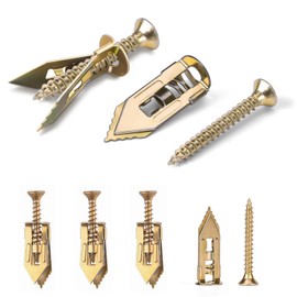 Vmuter 180 Pcs Self-Drilling Drywall Anchors with Screws Kit, Zinc Plated Steel, Easy Application No Drill or Holes in Wall, 90 Anchors and 90 Screws