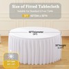 8 Pack White Round Tablecloth 60 inch Stretch Spandex Fitted