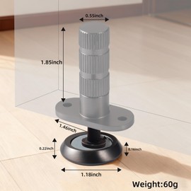 PANALI Magnetic Door Stopper,New Update Hidden Retractable Powerful Magnetic Door Stoppers,0-0.3" Ground Clearance Windproof Door Stop,Grey