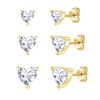 Loutade 3 Pairs Silver Stud Earrings for Women Gold, 925