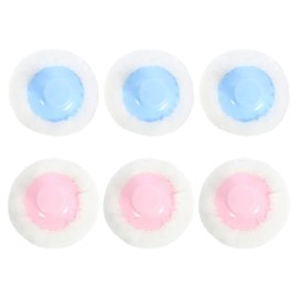 Beaupretty 6 Piezas Talco para Bebés Borlas de Felpa para Polvos Corporales Aplicador de Borla para Talco Bebé Polvera Almohadillas Redondas para...  