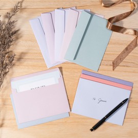 C6 Envelopes, 50-Count Coloured Envelopes for A6 Cards, Invitations & Notes, 114 x 162 mm, Ideal for Weddings, Birthdays & Thank You Cards, 10 Dreamy Pastel Colours