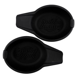 Spoon Buddy - Utensil Rest/Holder - Suction Cup attaches to Pot Lid on Stove - Holds Spoons, Ladles, Spatulas - Kitchen Cooking without Mess on Counter or Stovetop - 2 Pack Black