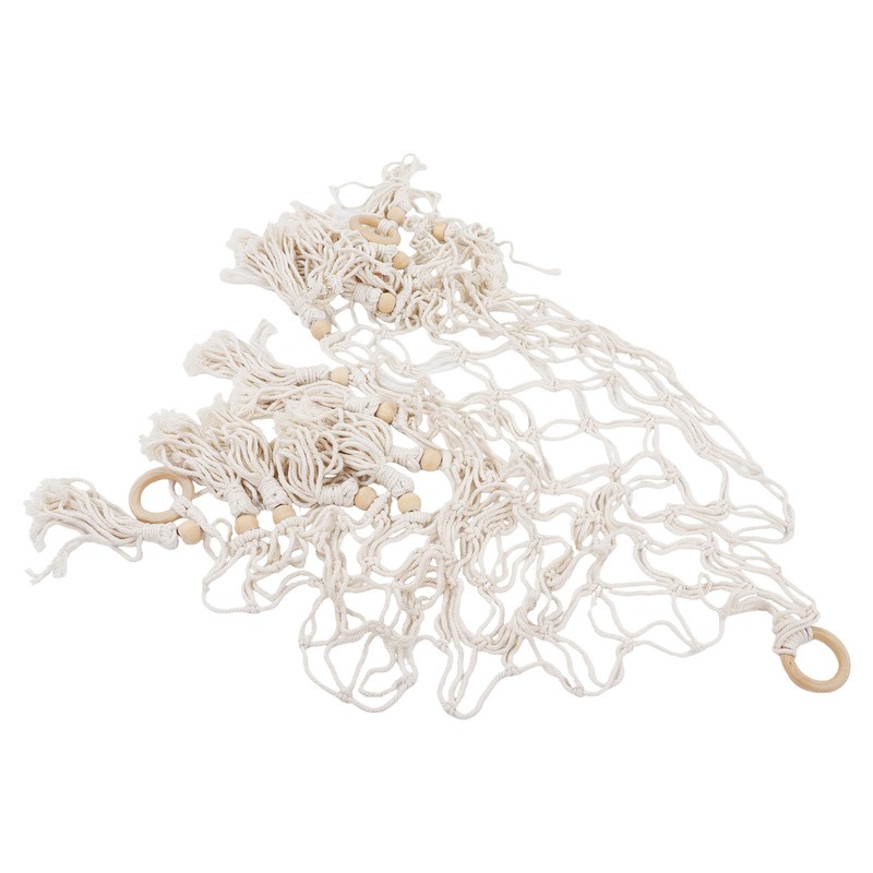 Storage Hammock Triangular Bohemian Style Cotton Rope Weaving Stuffed Animal