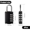 mizikuu Pack of 6 Padlock Combination Lock, 4 Digit Lock