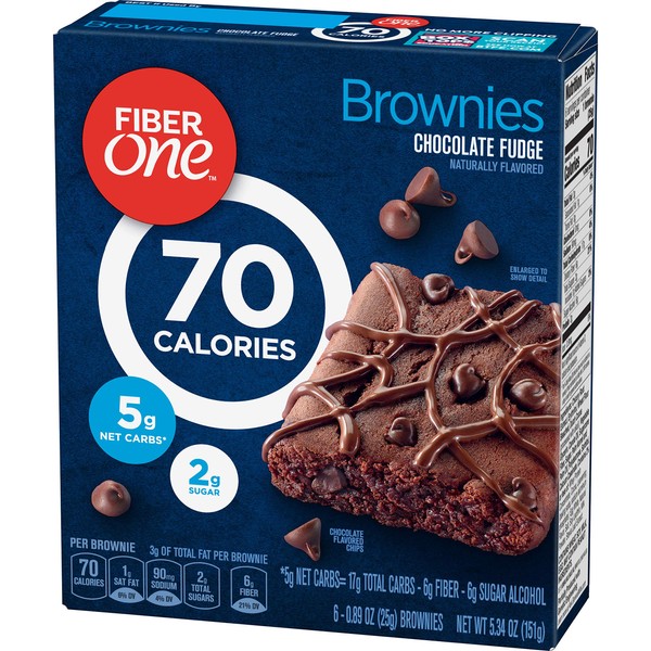 Fiber One 90 Calorie Brownie Chocolate Fudge 0.89 oz Brownies 6 ct Box