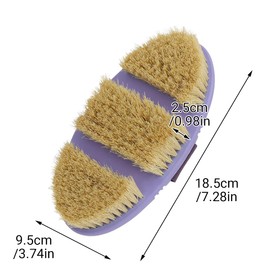 AIMALL Oval Horse Cleaning Brush - Versatile Riding Comb with Wool & Sisal Bristles, Bendable Wash Brush for Mane and Coat Care