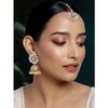 Aheli Kundan Pearl Jhumki Pendientes con Maang Tikka Indian Traditional