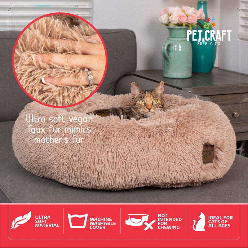 Pet Craft Supply Ultra Plush Calming Anti-Anxiety Pet Bed -