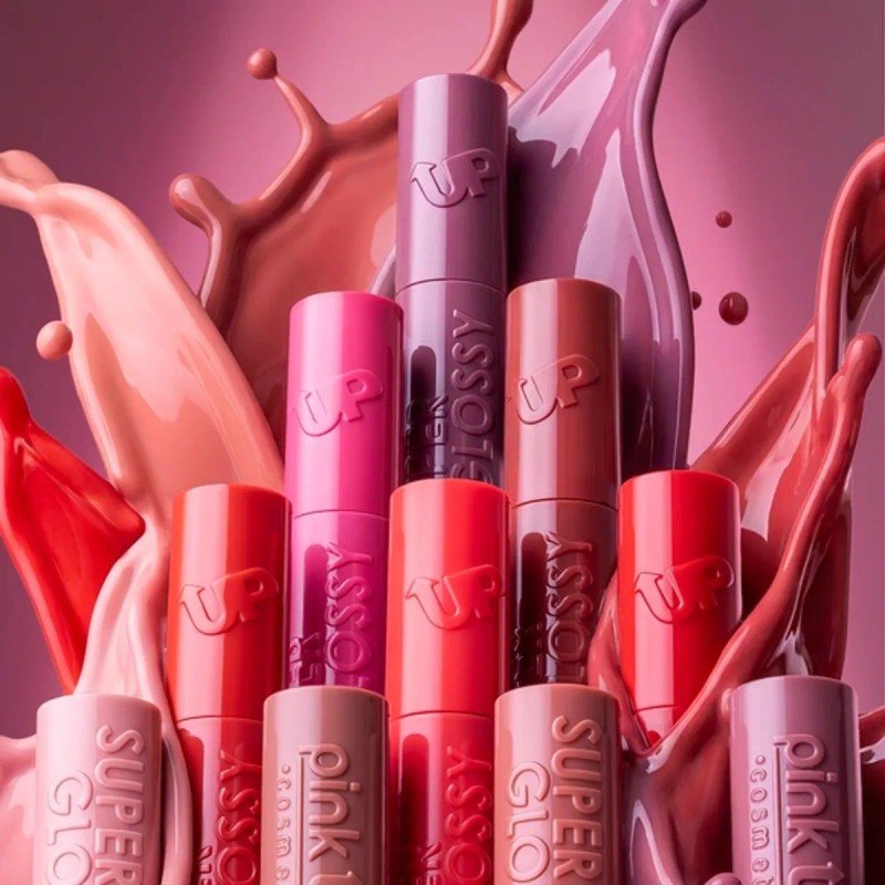 Combo Gloss Super Glossy Pink Up + Delineador Italia Deluxe