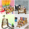 GYSYELL 8Pcs Wood Risers Display Stands 2 Set, 4 Tier