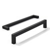 MRAYDECO 10 Pack Soild 6-1/4in (160mm) Black Cabinet Handles Square