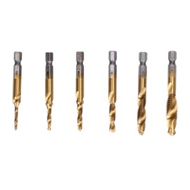 6Pcs Hex Shank Drill High Speed Steel Tap Chamfer Spiral Notch Design for Machining
