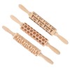 3Pcs Wooden Embossed Rolling Pin Cute Christmas Pattern Engraved Embossing