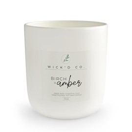 Birch + Amber Scented Candle – Hand Poured – Luxury Scented Soy Jar Candle – Made with Essential Oils – 100% Natural Cotton Wick – for Home, Spa, Meditation, Yoga, Pampering, Gifts – 10 oz
