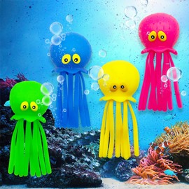 QYDKWK Set mit 4 Oktopus Wasserbomben, Gummi Badespielzeug für Kleinkinder, Sensorisches Stressabbau Poolspielzeug für Kinder, Sommer Partytütenfüller für Jungen und Mädchen 3+ Jahre