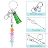 15 Pcs Beaded Keychain Making Kit,Metal Blank Silver Beaded Keychain