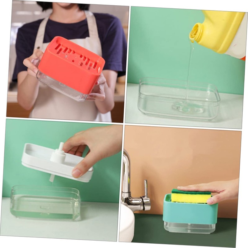 LABRIMP 2pcs Sponge Soap Pump Dispenser Automatic Liquid Soap Dispenser