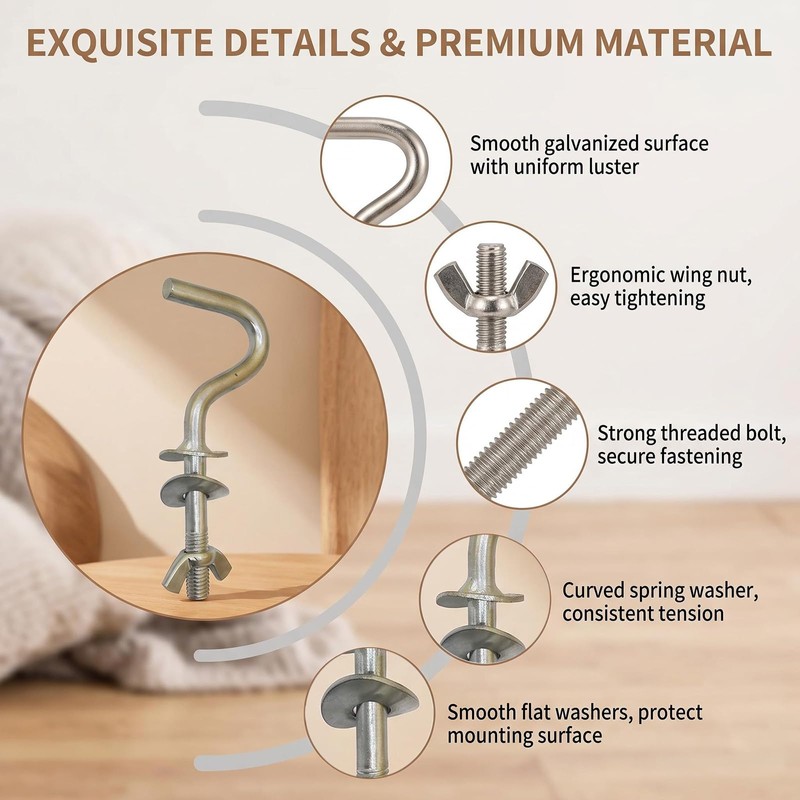 2 Pack Hammock Stand Replacement Hook Metal Hanging Hardware