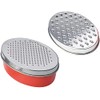 MAGICVOGEL Cheese Grater with Container, Stainless Steel, 2 Grating Surfaces,