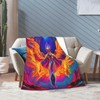 LUYIMAX Funny Fire Burning Rising Phoenix Bird Flannel Plush Throw