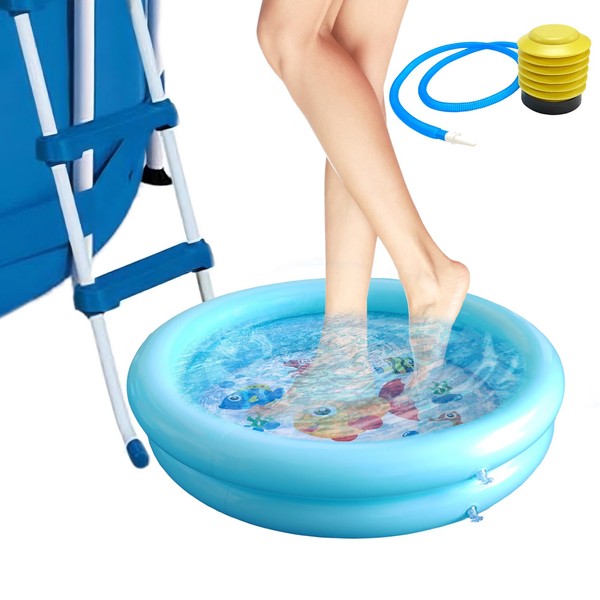 Foot Soaking Bath Basin for Pool Entry Ladder, Portable Inflatable