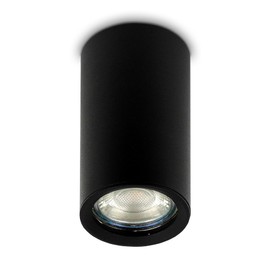 Kwazar Luminaire ROLLER.A Surface-Mounted Spotlight GU10 Ceiling Spotlight 230 V Ceiling Light Black Round Diameter 56 mm x 100 mm