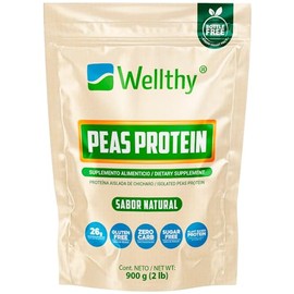 Wellthy Proteina Vegana 900g Sabor Natural. 25g de Protena por Porcin, Gluten Free, Sugar Free, Plant Based.                                          