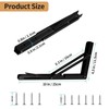 Folding Black Shelf Bracket, 10-inch Brackets for Shelves, Wall-Mounted Foldable