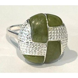 J.C. WALSH & SONS, DUBLIN, IRELAND CONNEMARA MARBLE J.C. WALSH & SONS STERLING CONTEMPORARY RING  SIZE 7 JCW142