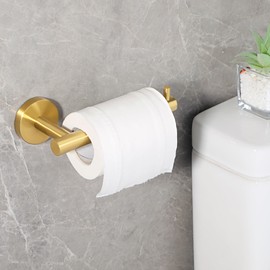 SAYAYO Toilet Roll Holder Stainless Steel Gold Toilet Roll Holder Wall Mounted for Kitchen and Bathroom