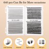 MOTIBACK Wimpern Extensions Set - 640 Pcs DIY Lash Extension
